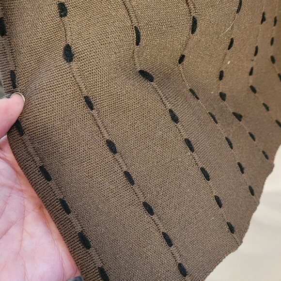 Zara Olive Green Pleated Knit Mini Skirt Size S - Picture 2 of 4